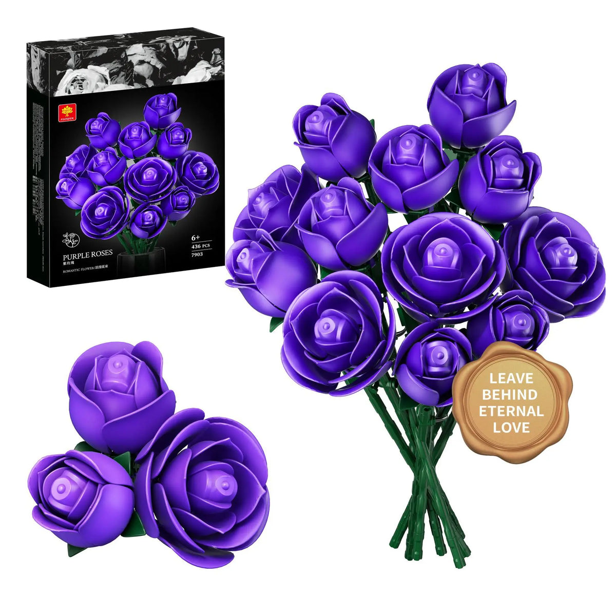436PCS Rose Bouquet Building Set