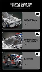 1:24 Classic Movie Time-Travel Racing Car Building Block Set – 405 Pieces