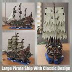 2,159 Pieces - LED Flying Dutchman Ghost Pirate Ship Building Block Set