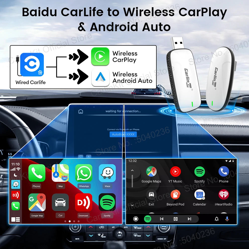 CarlinKit X1CA CarLife Wireless CarPlay & Android Auto Adapter