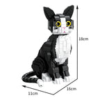 801PCS Tuxedo Cat Building Blocks – Cute Kitty Display Model