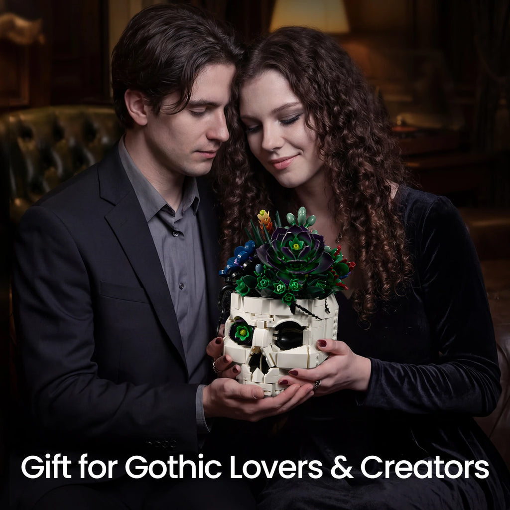 Gothic Succulent Skull Building Set