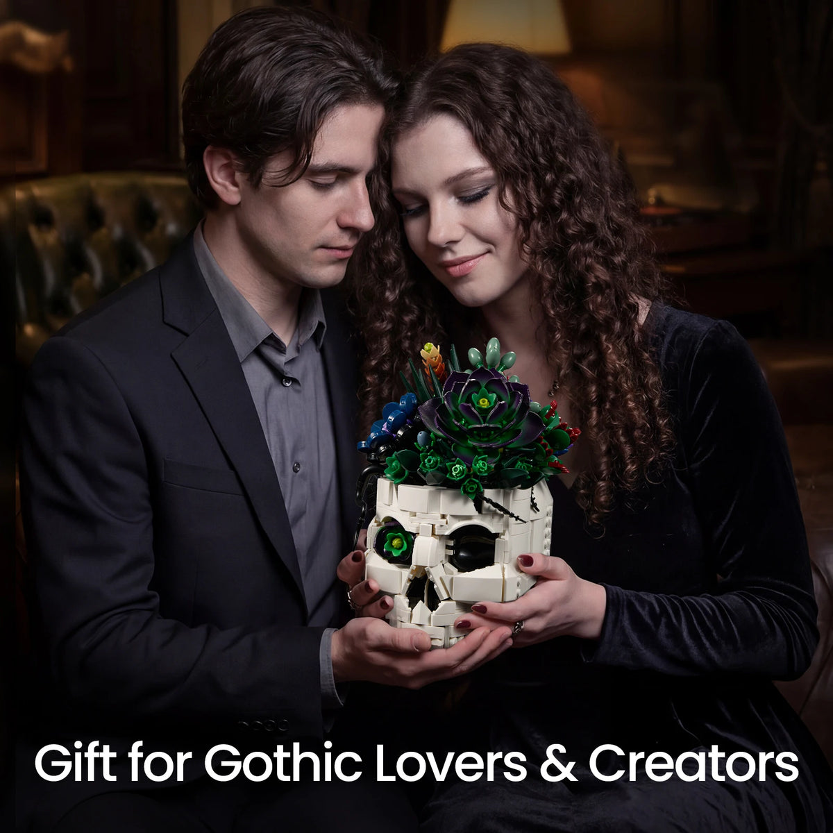 Gothic Succulent Skull Building Set
