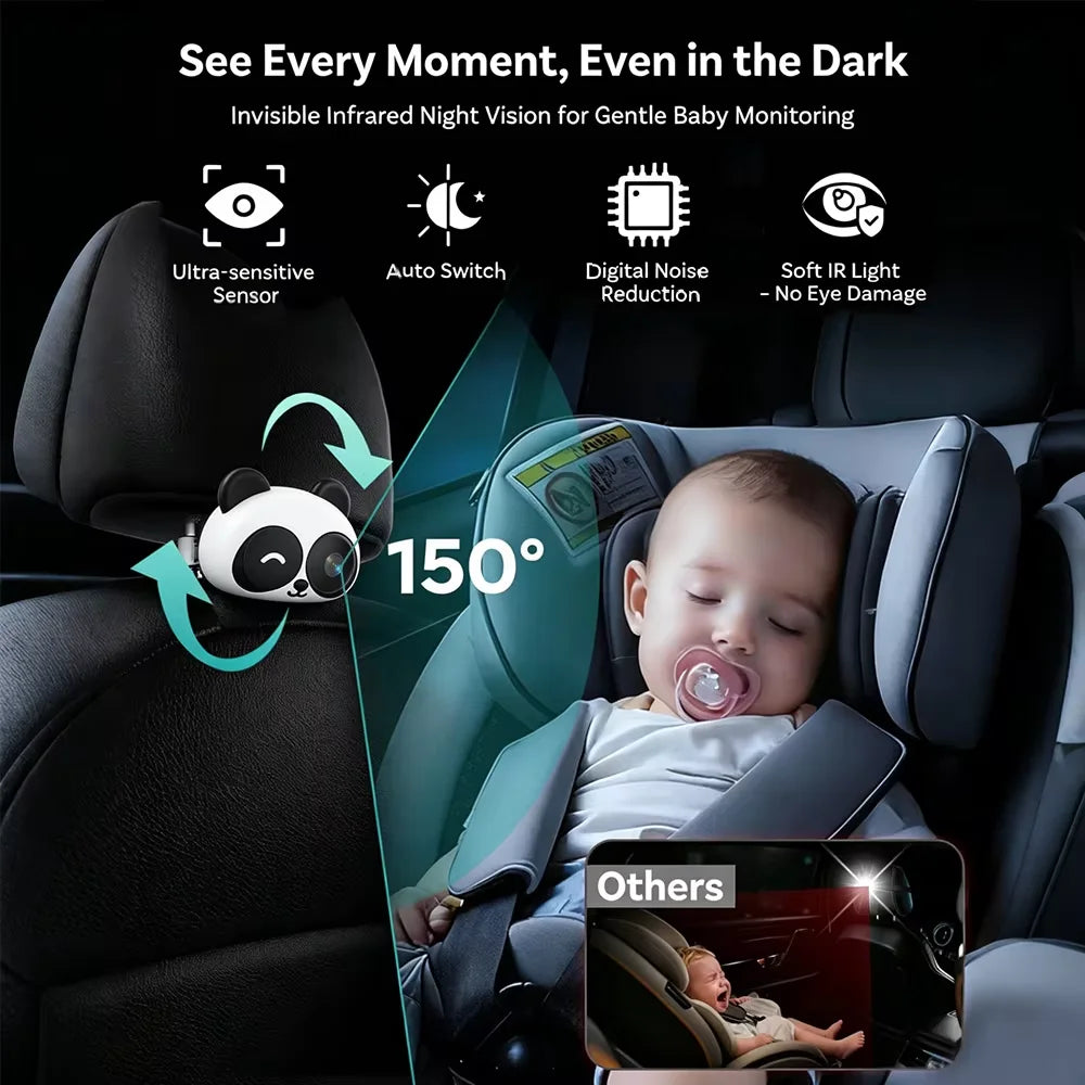 Baby Car Camera with Wireless CarPlay & Android Auto