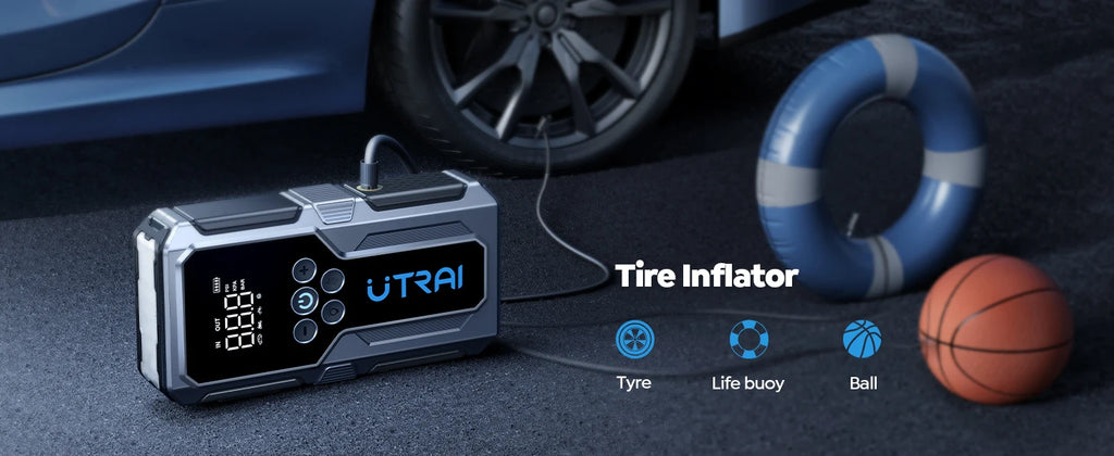 UTRAI JS-9 4-in-1 1500A Jump Starter with 150PSI Air Compressor & Power Bank