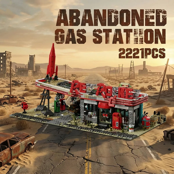 2,221PCS Abandoned Gas Station Building Set