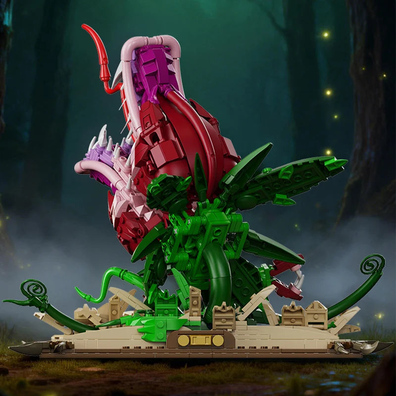 Creative MOC Carnivorous Plant Magic Book Building Blocks Collection Home Decoration Bricks Construction Toys For Children Gift