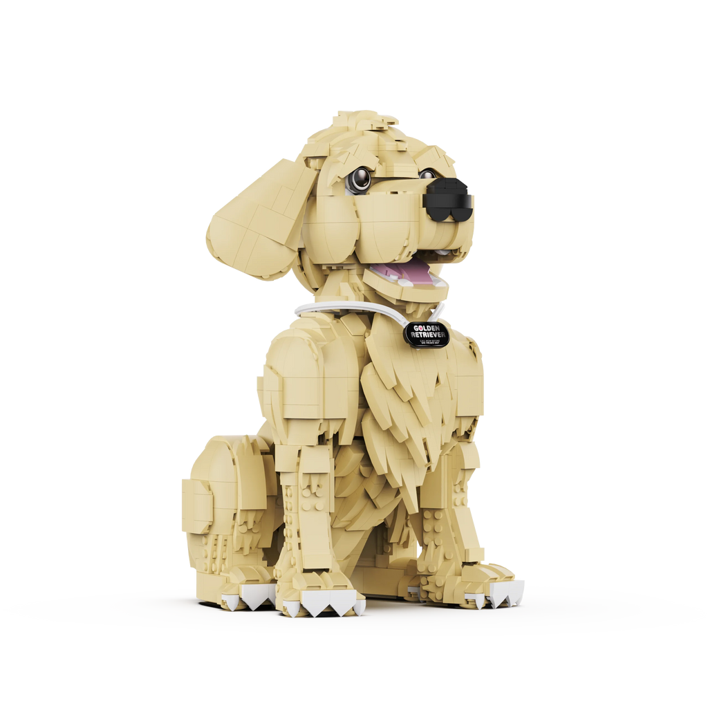 1754PCS Golden Retriever Building Blocks – Dog Display Model
