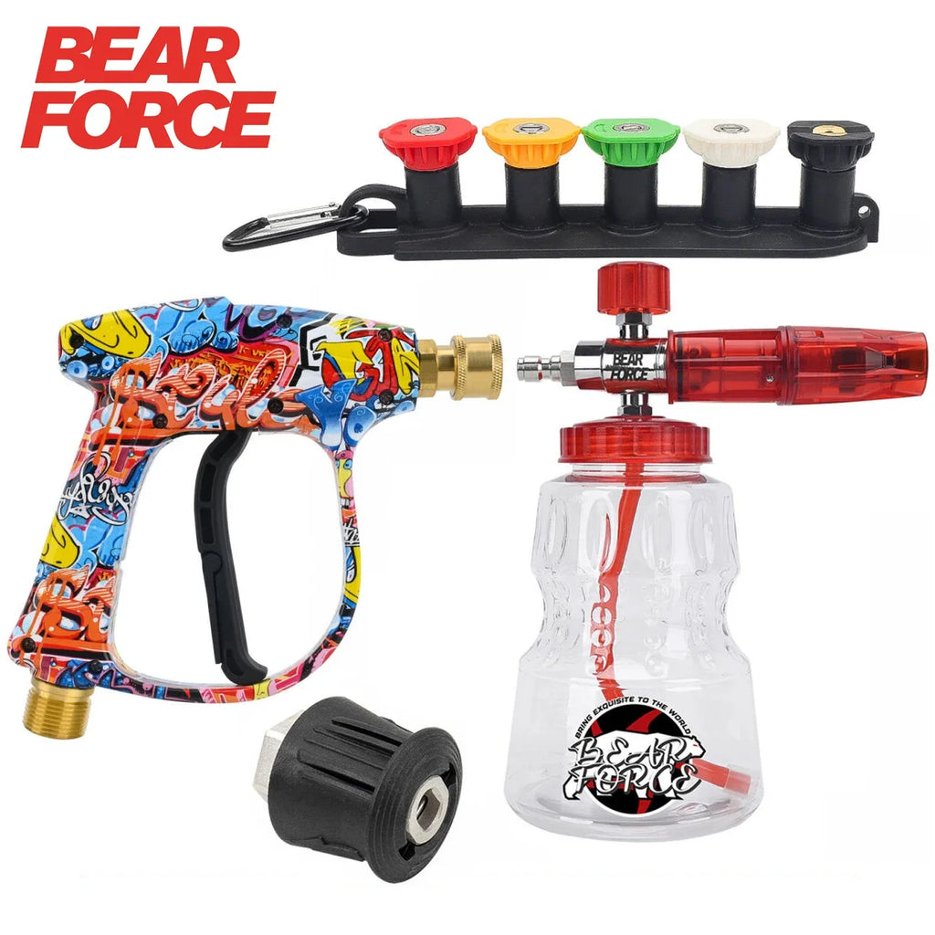 Pressure Washer Water Gun Kit with 1L Foam Cannon – Professional Car Cleaning Set
