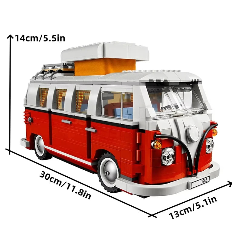 Blue Beetle Camper Van Building Block Set – 1,167 Pieces