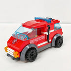 City Fire Station Building Block Set with Fire Truck &amp; Rescue Helicopter