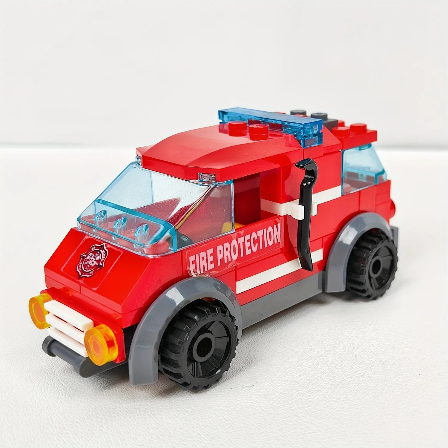 City Fire Station Building Block Set with Fire Truck &amp; Rescue Helicopter