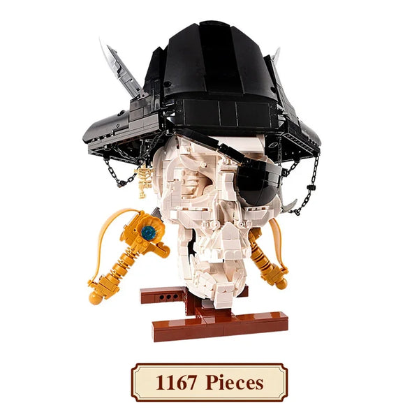 1,176PCS Pirate Captain Skull Building Set