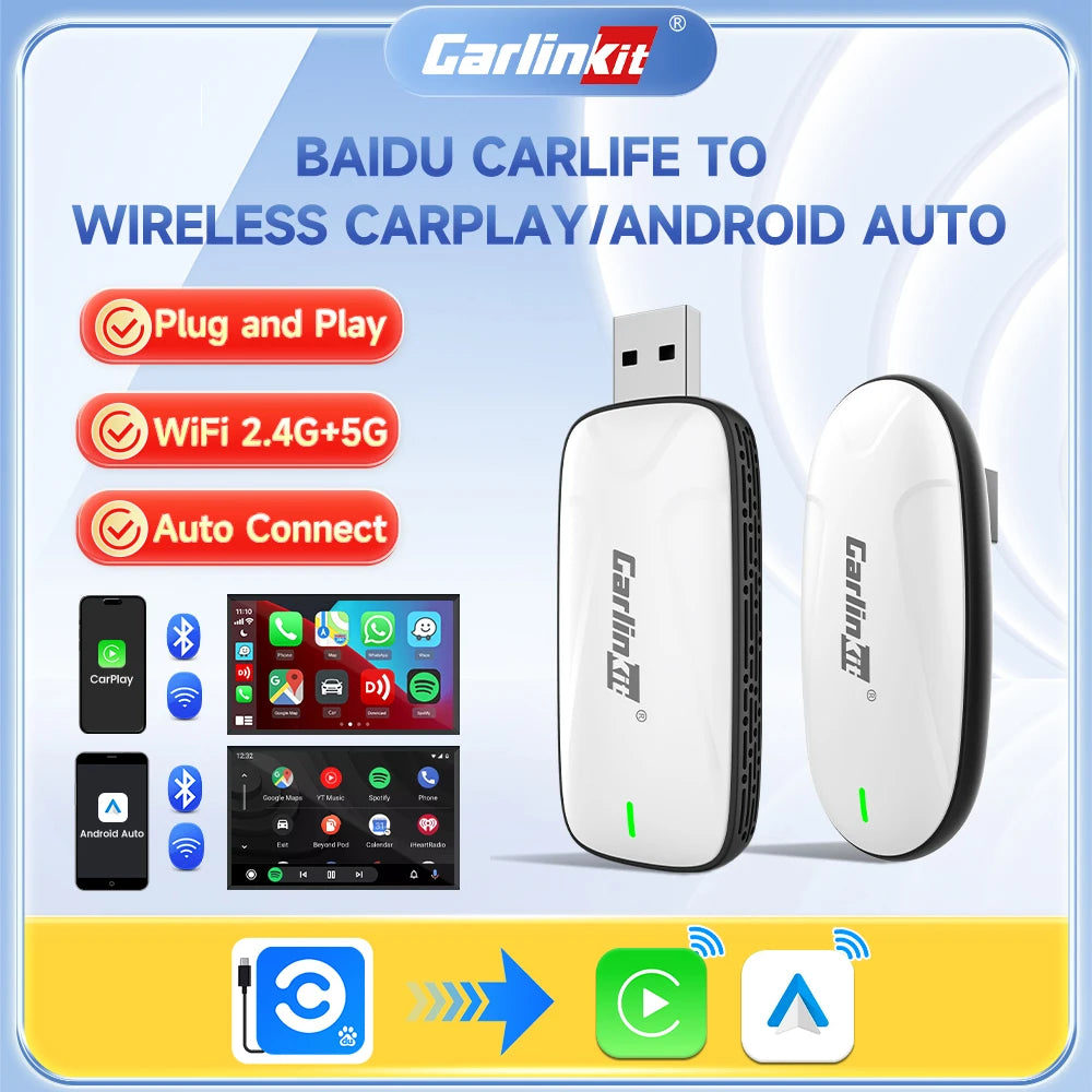 CarlinKit X1CA CarLife Wireless CarPlay & Android Auto Adapter