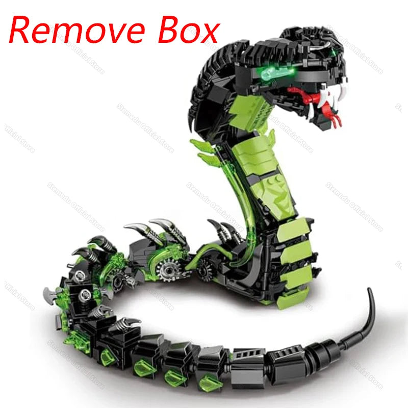 689PCS Mechanical Cobra Building Blocks – STEM Technological Snake Model