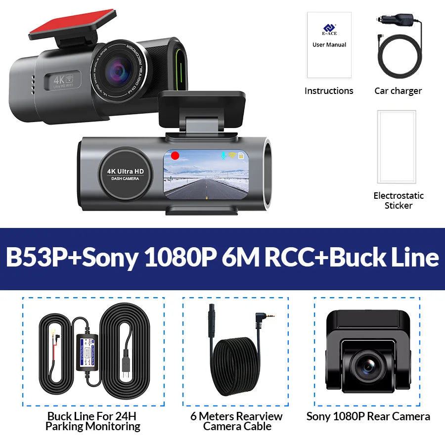 4K WiFi Dash Cam with Sony Sensor