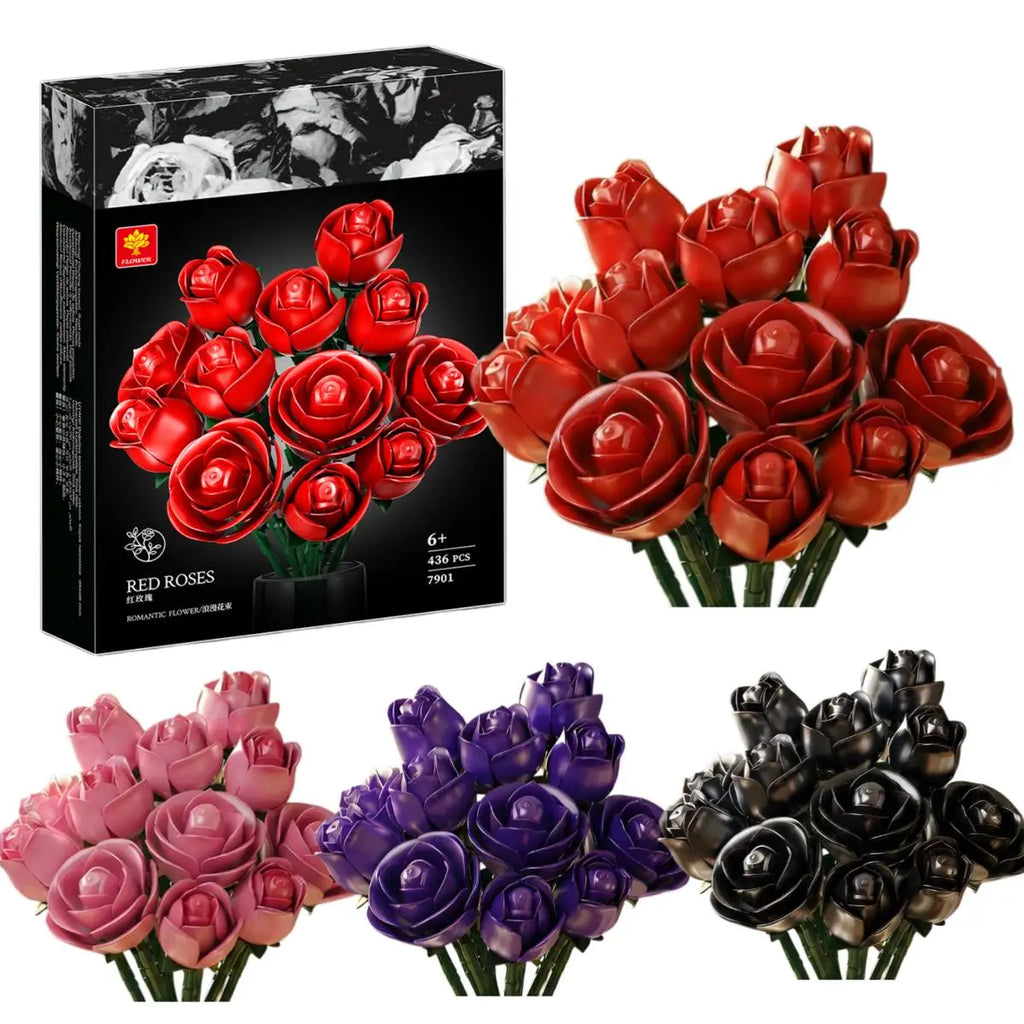 436PCS Rose Bouquet Building Set