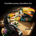 1068PCS Toucan Bird Building Blocks – Colourful 3D Animal Display Model