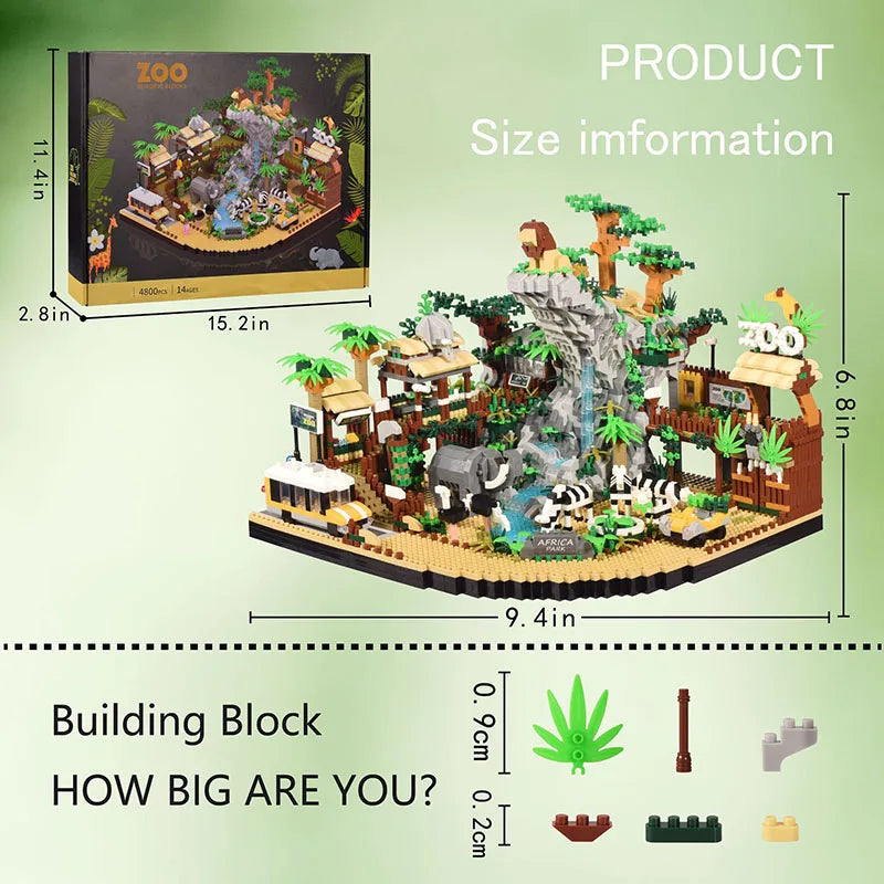 4800PCS / 5000PCS Animal Zoo MICRO Building Blocks – Connecting Animal Park Sets