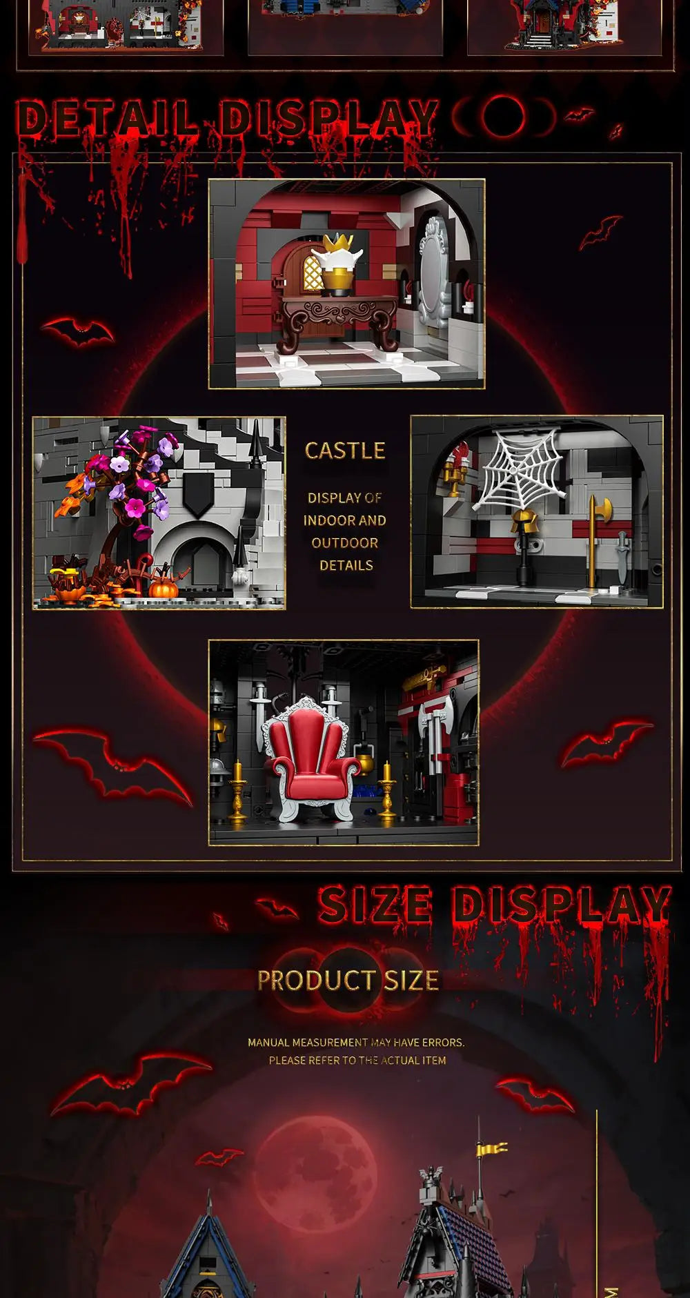 Vampire Castle Building Block Set – 3,540 Piece Gothic Horror Castle