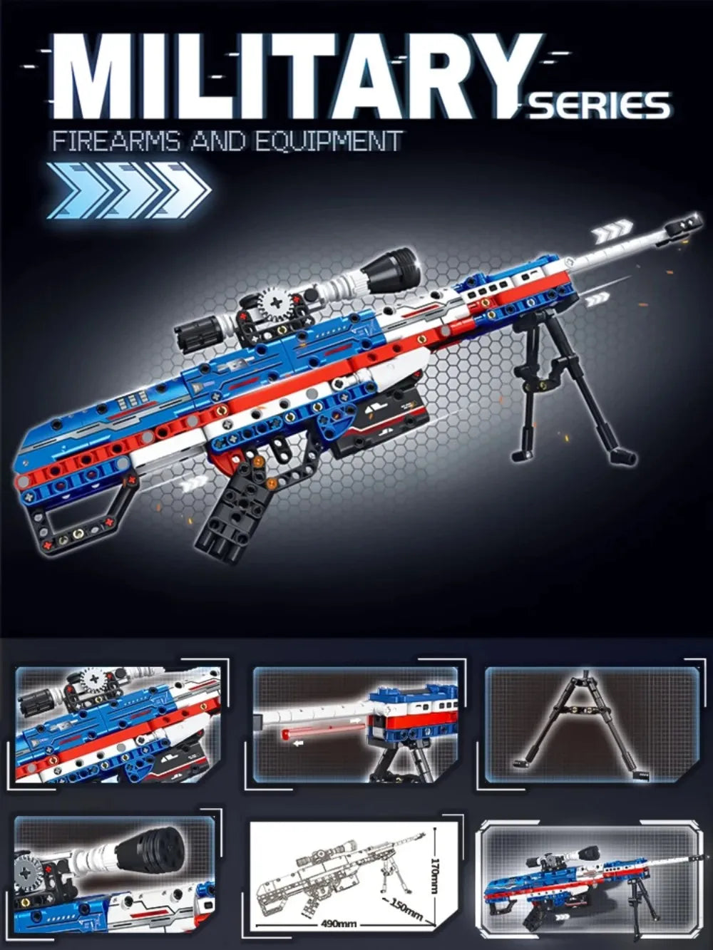 Classic Bolt-Action Rifle Building Block Collection – Military Model Kits