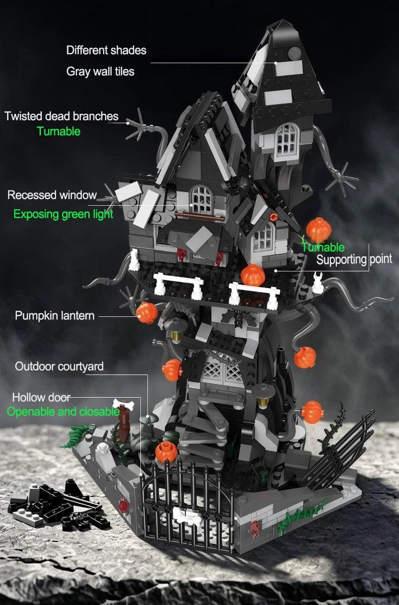 Nightmare-Inspired Haunted Mansion Building Block Collection – 581 Pieces