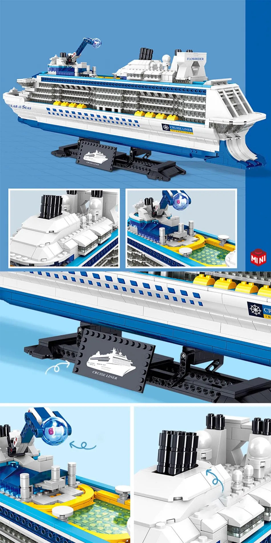 Cruise Liner Building Block Set – 2,428 Piece Mini Model