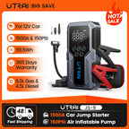 UTRAI JS-9 4-in-1 1500A Jump Starter with 150PSI Air Compressor & Power Bank