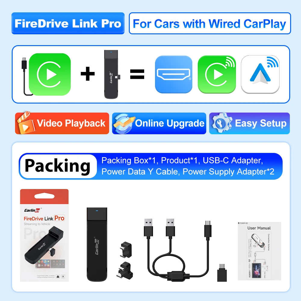 CarlinKit FireDrive Link Pro 3-in-1 Adapter