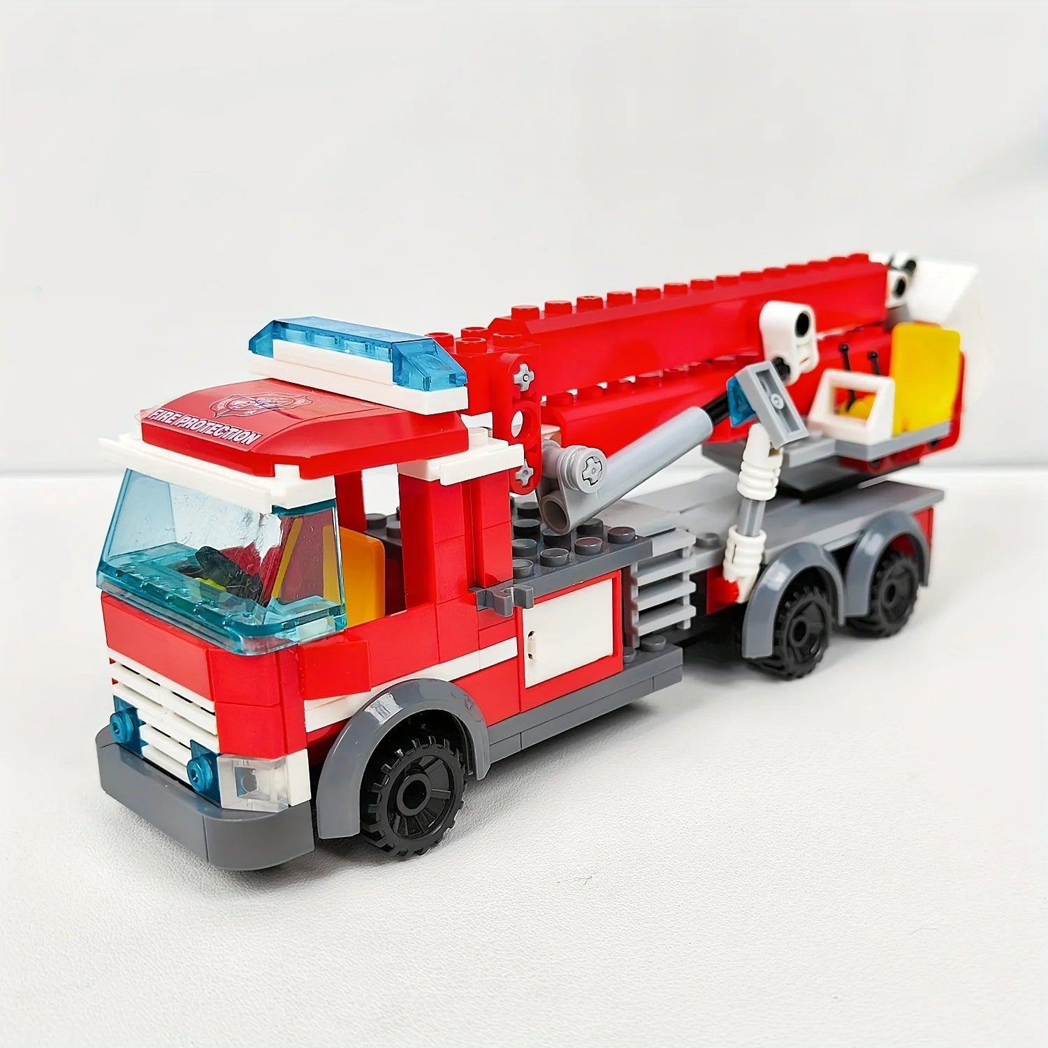 City Fire Station Building Block Set with Fire Truck &amp; Rescue Helicopter