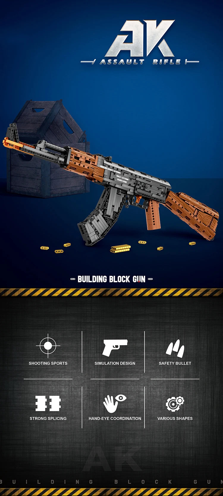 AK47-Inspired Building Block Model – Advanced DIY Construction Kit