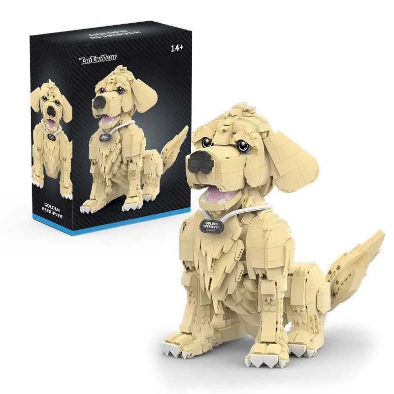 1754PCS Golden Retriever Building Blocks – Dog Display Model