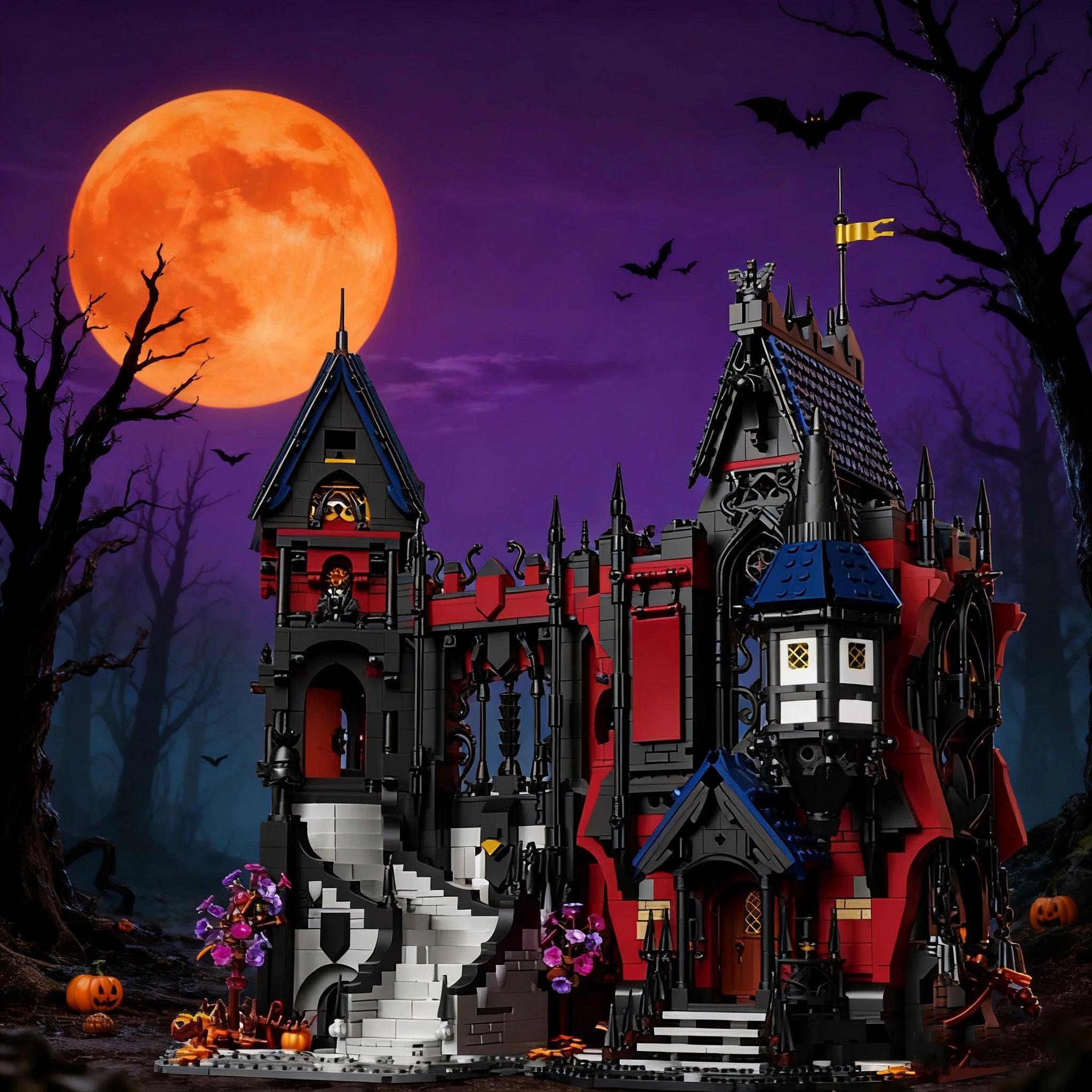 Vampire Castle Building Block Set – 3,540 Piece Gothic Horror Castle