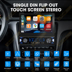 7" Retractable Wireless Android Auto Car Stereo – 1DIN MP5 Player