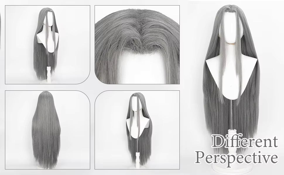 Sephiroth Inspired Long Silver Cosplay Wig