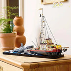 1,497PCS  JAWS - Inspired Shark & Fishing Boat Diorama – MOC 21350