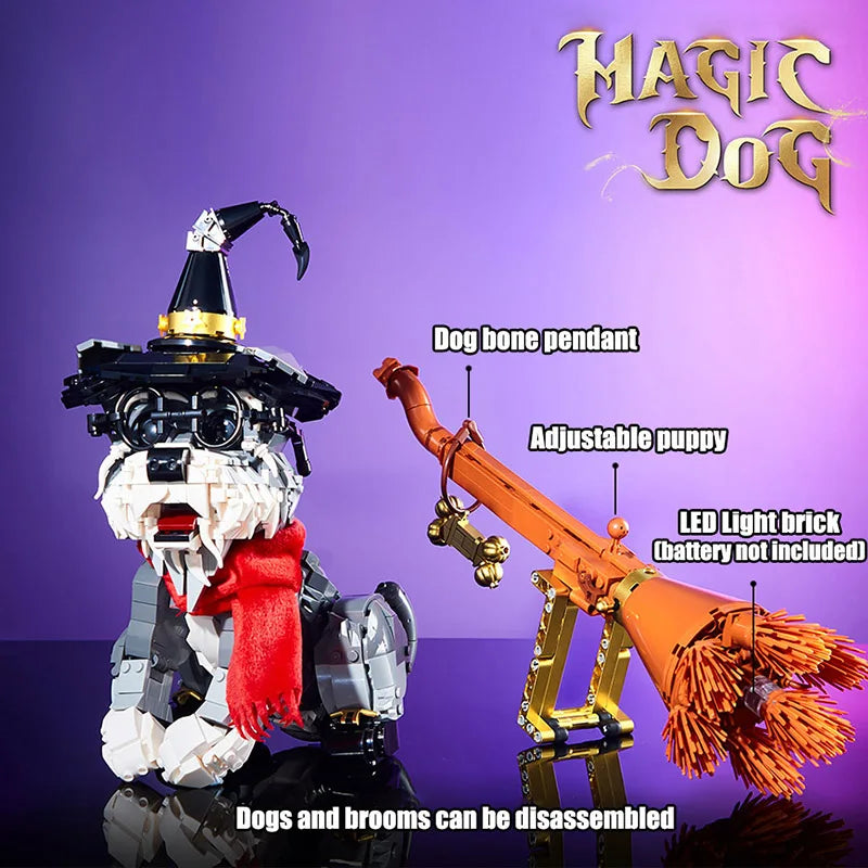1,298PCS Magic Schnauzer &amp; Broom Building Set