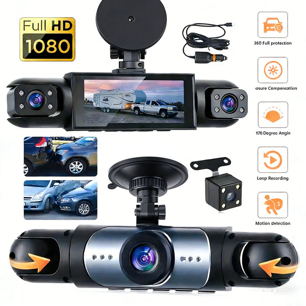 4-Camera 360° Dash Cam – Front, Rear & Side