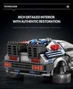 1:24 Classic Movie Time-Travel Racing Car Building Block Set – 405 Pieces