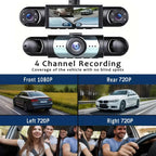 4-Camera 360° Dash Cam – Front, Rear & Side