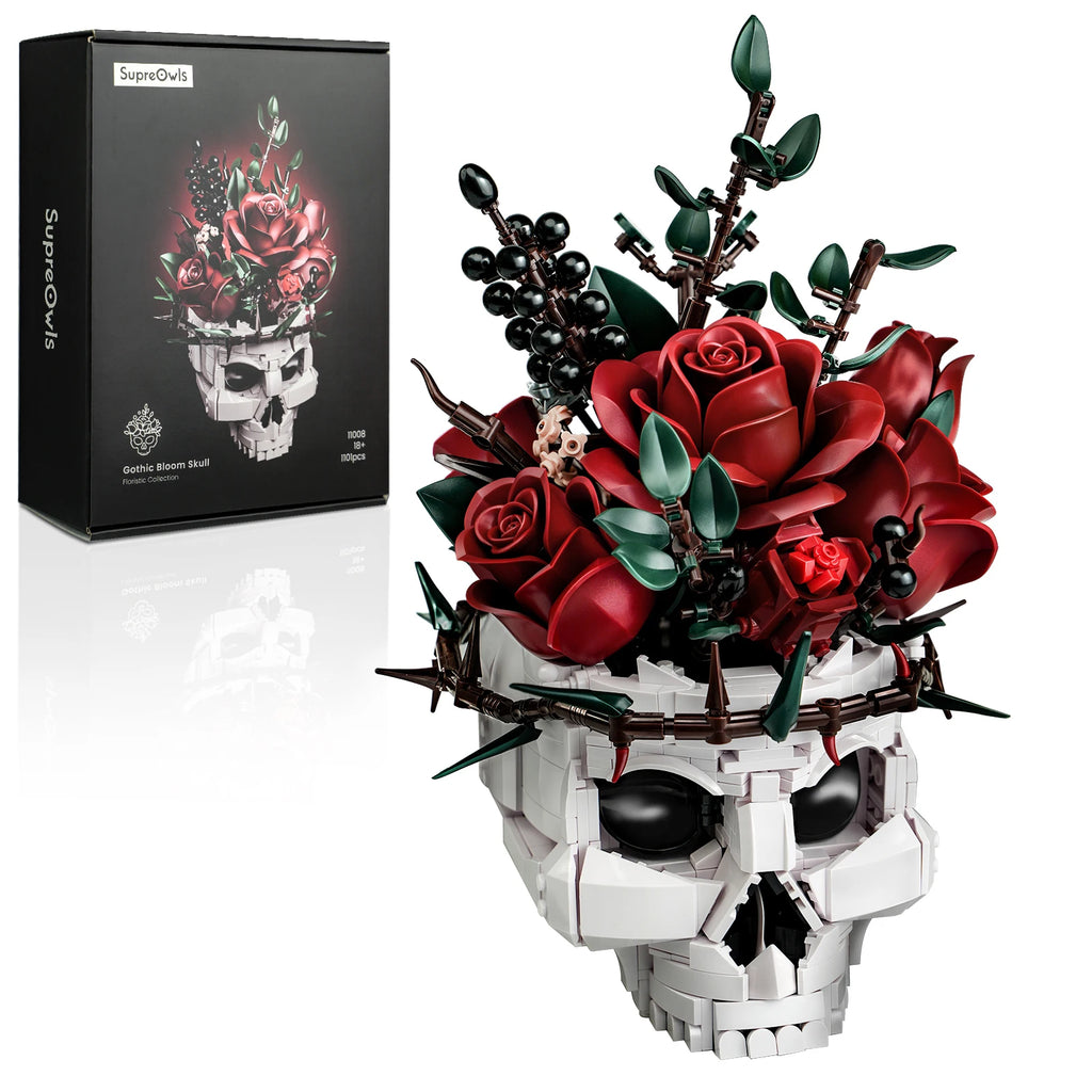 1101 pcs - Skull & Roses Gothic Building Set