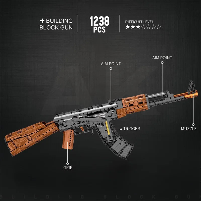 AK47-Inspired Building Block Model – Advanced DIY Construction Kit