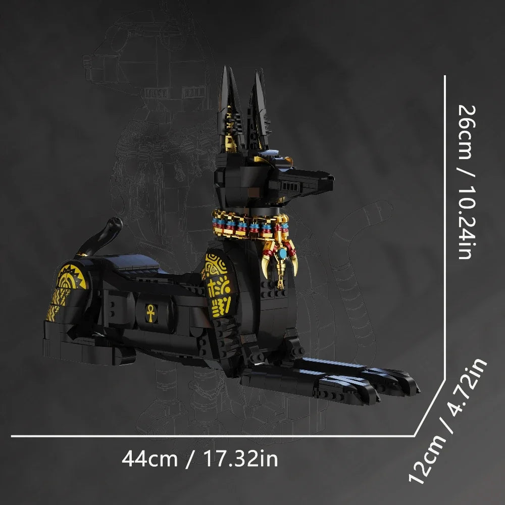 1208PCS Egyptian Anubis Building Blocks – 45cm Guardian Statue