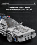 1:24 Classic Movie Time-Travel Racing Car Building Block Set – 405 Pieces