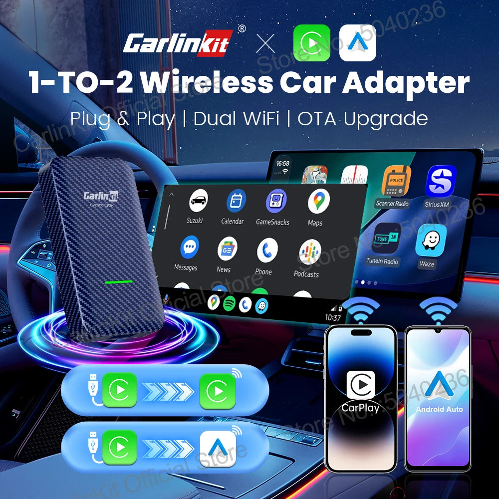CarlinKit 4.0 CP2A Wireless CarPlay &amp; Android Auto Adapter