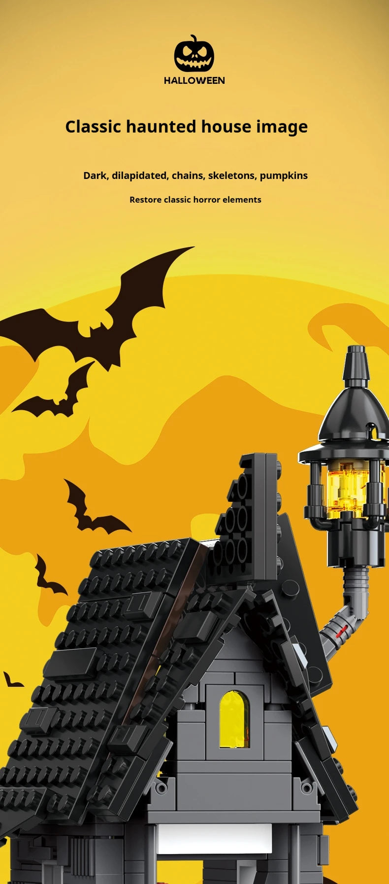Halloween Horror Building Block Collection – Spooky MOC Display Sets