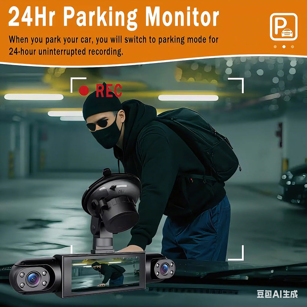 4-Camera 360° Dash Cam – Front, Rear & Side