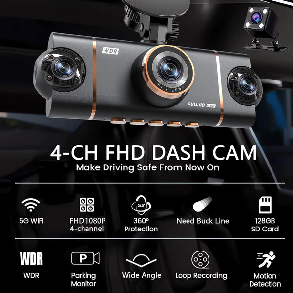 4-Camera 1080P WiFi Dash Cam