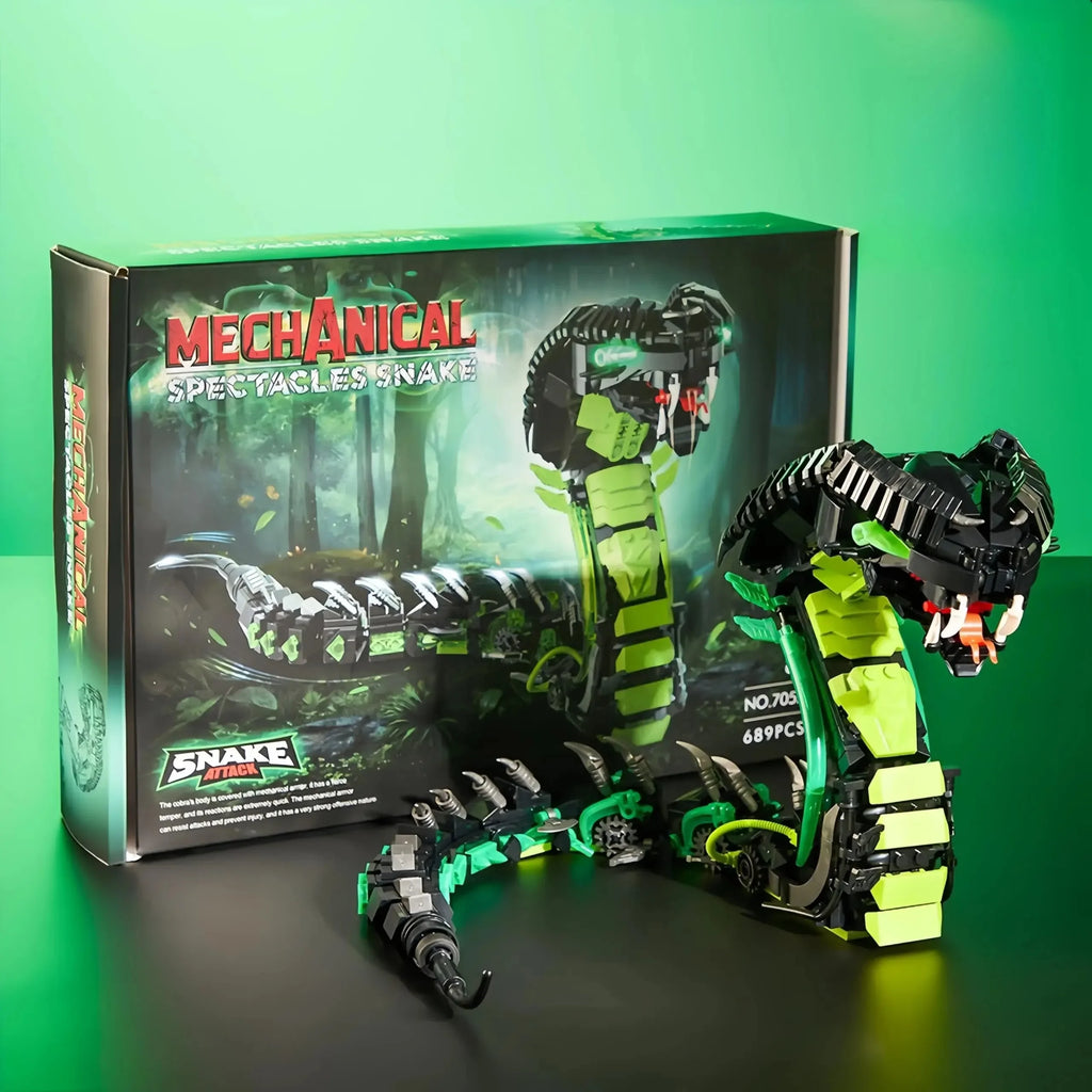 689PCS Mechanical Cobra Building Blocks – STEM Technological Snake Model