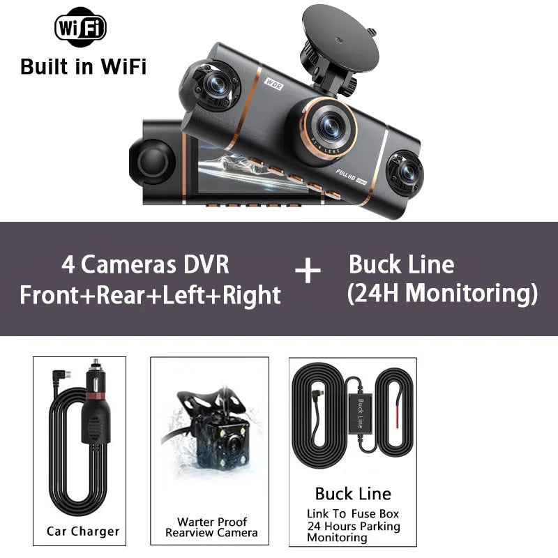 4-Camera 1080P WiFi Dash Cam